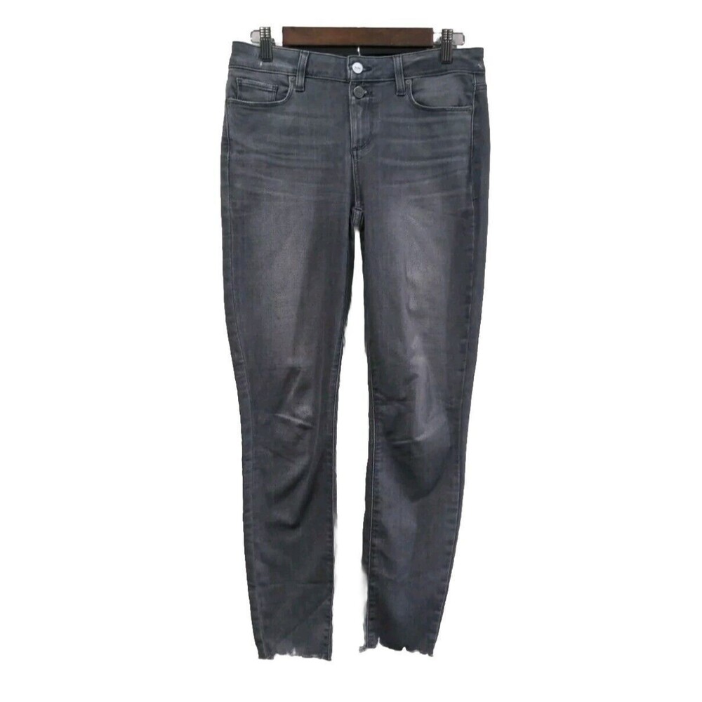 PAIGE Womens Verdugo Ankle Skinny Jeans Size 28 Gray 2-Button Fly Raw Hem